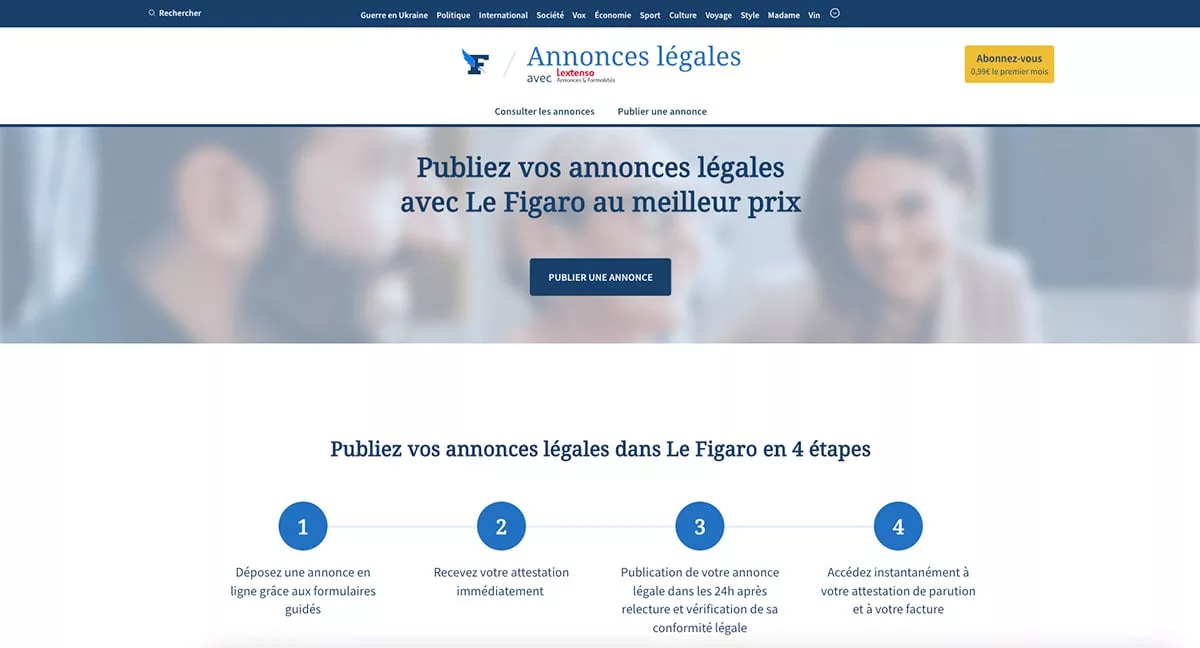 Annonces Légales Le Figaro